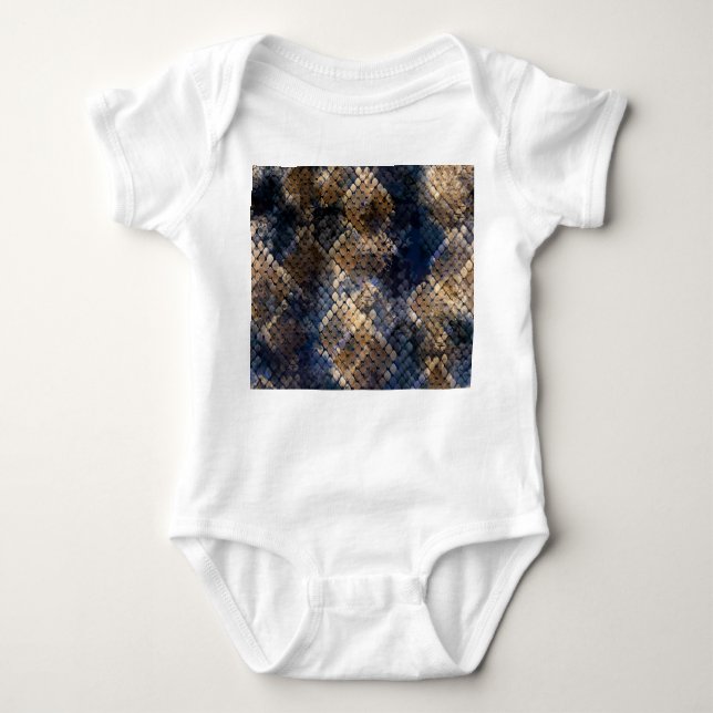 Wild Snakeskin Watercolor Seamless Design Baby Bodysuit (Front)