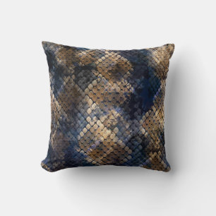 Wild Snakeskin Watercolor Seamless Design Cushion