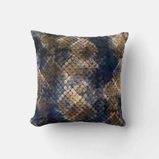 Wild Snakeskin Watercolor Seamless Design Cushion