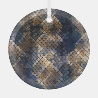 Wild Snakeskin Watercolor Seamless Design Glass Tree Decoration
