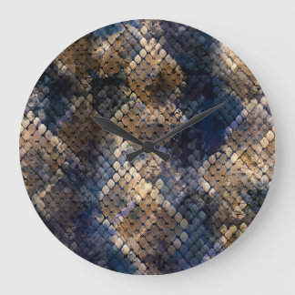Wild Snakeskin Watercolor Seamless Design Large Clock