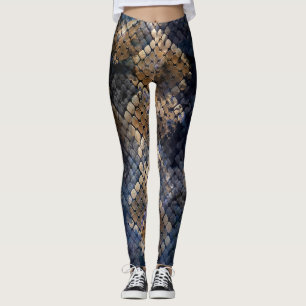 Wild Snakeskin Watercolor Seamless Design Leggings