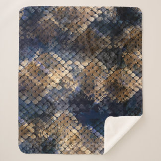 Wild Snakeskin Watercolor Seamless Design Sherpa Blanket