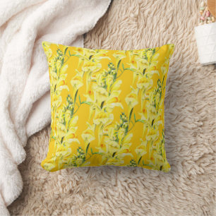Wild Snapdragon yellow wildlflower fine art floral Cushion