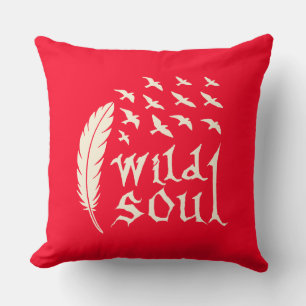 Wild Soul Feather Bird Nature Design Cushion