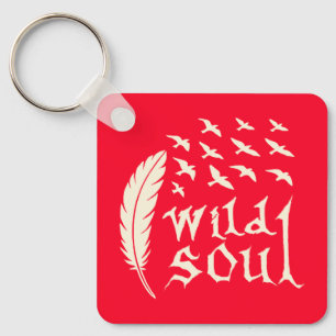 Wild Soul Feather Bird Nature Design Key Ring