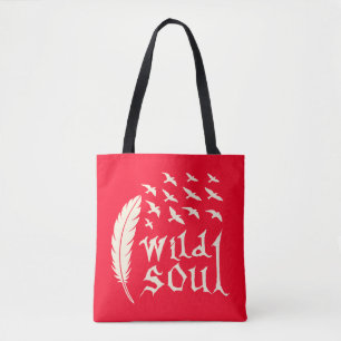 Wild Soul Feather Bird Nature Design Tote Bag
