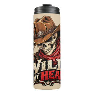 Wild Soul Skeleton Cowboy Western Design Thermal Tumbler