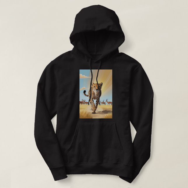 Wild Speed: Cheetah and Gazelles Men's Hoodie (Design Front)