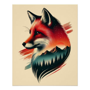 Wild Spirit Fox - Nature-Inspired Artistic Poster