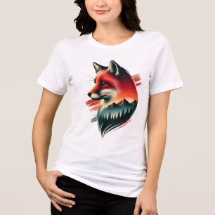 Wild Spirit Fox - Nature-Inspired Artistic Tri-Blend Shirt