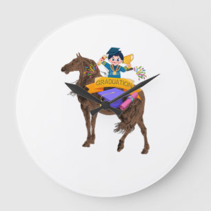 Wild Spirit Graduation – Proud Graduate Celebratio Large Clock