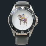 Wild Spirit Graduation – Proud Graduate Celebratio Watch<br><div class="desc">Celebrate graduation in a bold and unique style with this creative design featuring a powerful horse symbolizing strength, freedom, and success. A cheerful graduate holding a trophy and diploma adds a joyful and proud touch, making it perfect for students who are ready to chase their dreams. Bright confetti, graduation cap,...</div>