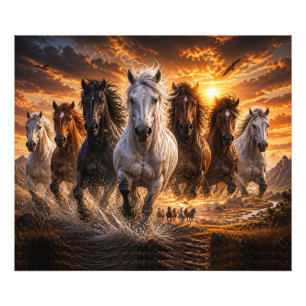 Wild Spirit Stampede – Majestic Running Horses Art Photo Print
