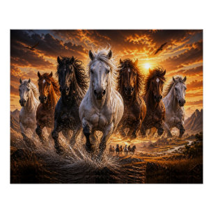 Wild Spirit Stampede – Majestic Running Horses Art Poster