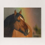 Wild Stallion, Golden Light and Rainbow Jigsaw Puzzle<br><div class="desc">Wild Stallion,  Golden Light and Rainbow</div>