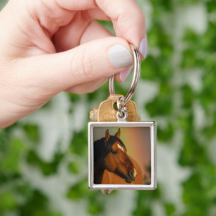 Wild Stallion, Golden Light and Rainbow Key Ring