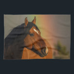 Wild Stallion, Golden Light and Rainbow Tea Towel<br><div class="desc">Wild Stallion,  Golden Light and Rainbow</div>
