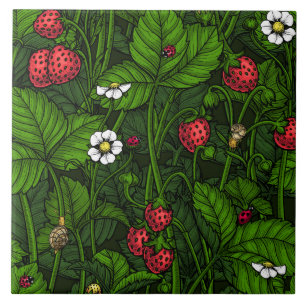 Wild strawberries ceramic tile