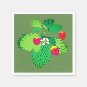 Wild Strawberries  Cocktail Paper Napkins