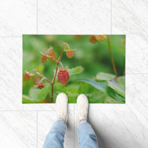 Wild Strawberries On Green Photo With Family Name
