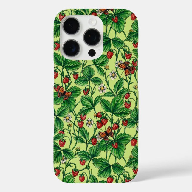 Wild strawberries on honeydew Case-Mate iPhone case (Back)