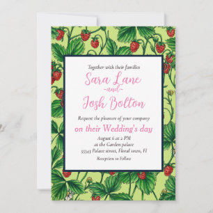 Wild strawberries on honeydew invitation