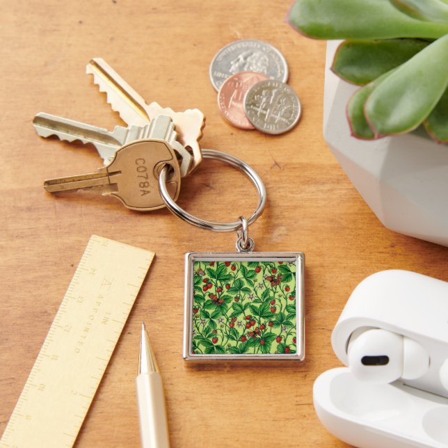 Wild strawberries on honeydew key ring (Desk)
