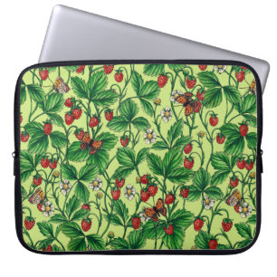 Wild strawberries on honeydew laptop sleeve