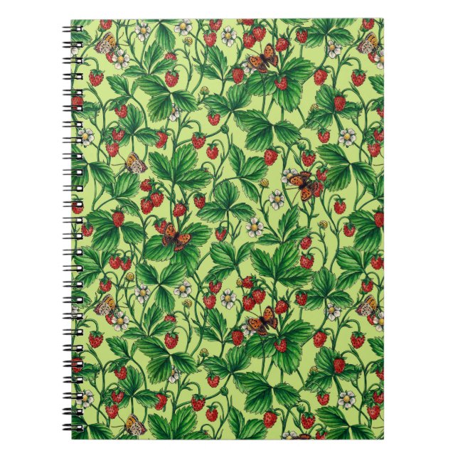 Wild strawberries on honeydew notebook (Front)