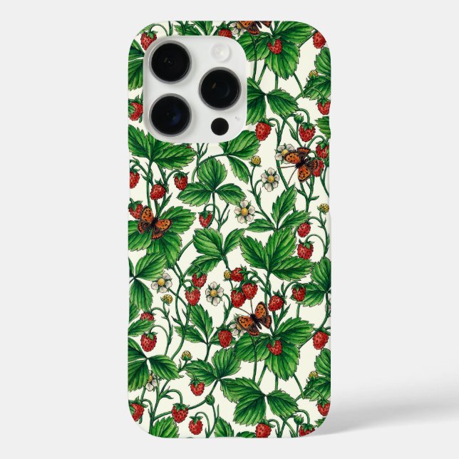 Wild strawberries on off white Case-Mate iPhone case (Back)