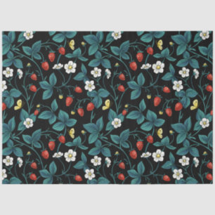 Wild strawberries red/yellow/blue/black tissue paper