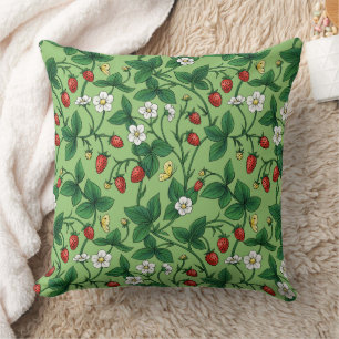 Wild strawberries red/yellow/green/ cushion