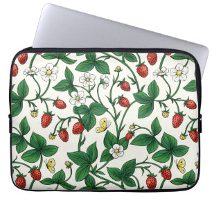 Wild strawberries red/yellow/green/off white laptop sleeve