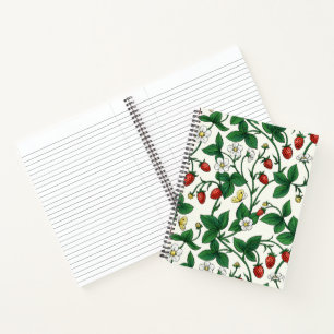 Wild strawberries red/yellow/green/off white notebook