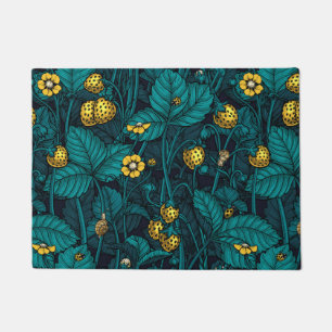 Wild strawberries, yellow and blue doormat