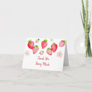 Wild Strawberry Birthday Thank You Card
