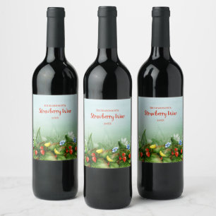 Wild strawberry field custom winemaker's wine label