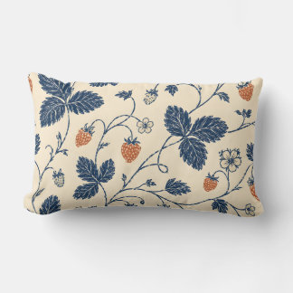 Wild Strawberry Ledger Vintage Botanicals Lumbar Cushion