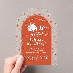 WILD STRAWBERRY SWEET BABY BIRTHDAY ACRYLIC INVITATIONS