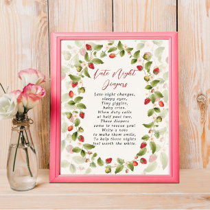 WILD STRAWBERRY SWEET BABY SHOWER POSTER
