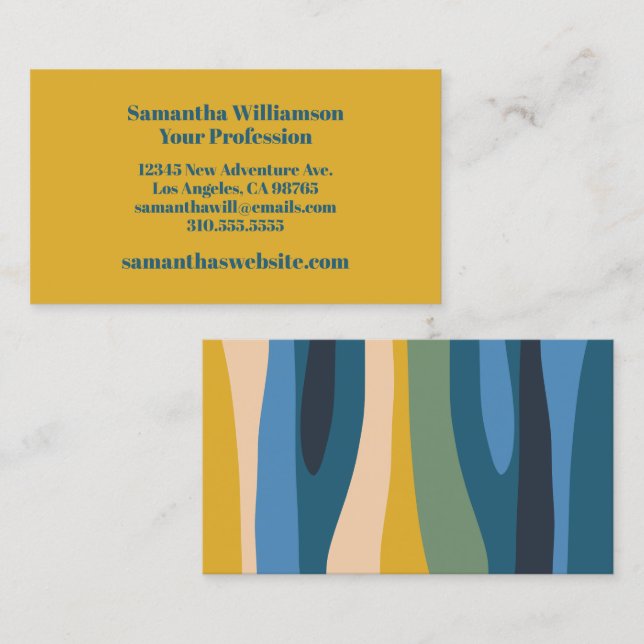 Wild Stripes Colourful Modern Abstract Pattern Business Card (Front/Back)