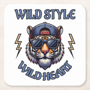 Wild Style, Wild Heart 1 Square Paper Coaster