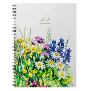 Wild summer flowers clipboard notebook