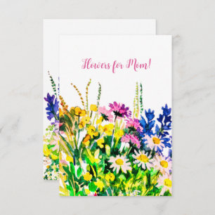 Wild summer flowers Happy Birthday card