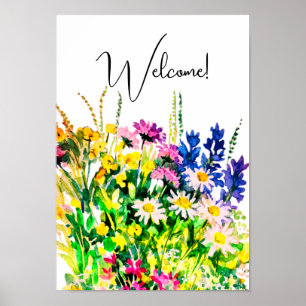 Wild summer flowers in the field poster