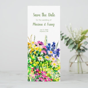 Wild summer flowers save the date