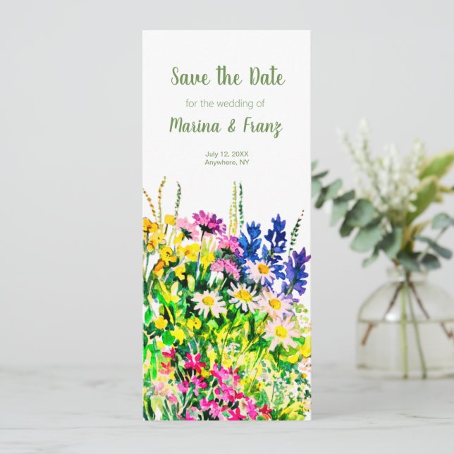 Wild summer flowers save the date (Standing Front)