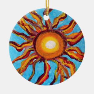 Wild Sun Ceramic Ornament