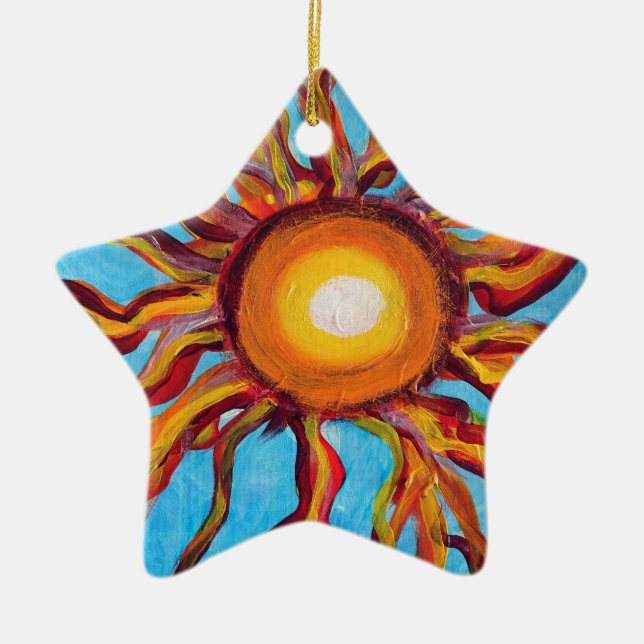 Wild Sun Ceramic Tree Decoration (Front)